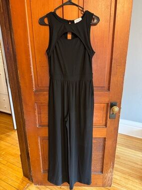 Gilli Black Ribbed Sleeveless Jumpsuit